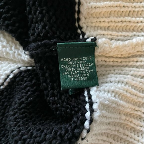 Lauren Ralph Lauren Knitted Mockneck Black and White Striped Tank Top si… - Picture 5 of 10